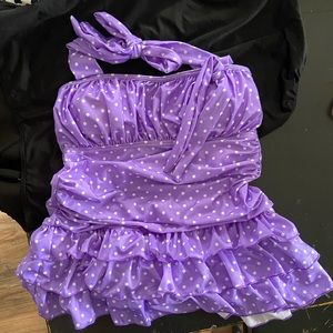 Skirted one piece swimsuit